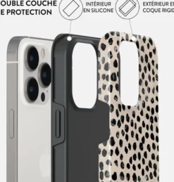 Coque pour iphone 14 pro rigide motifs almond latte burga