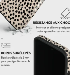Coque pour iphone 14 pro rigide motifs almond latte burga
