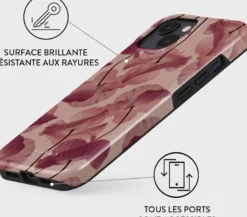 Coque pour iphone 15 rigide motifs tender kiss burga