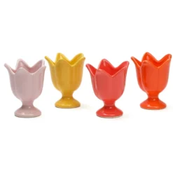 4 coquetiers fleurs