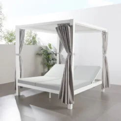 Cordoue lit de jardin 2 places gris
