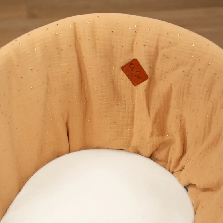 Couffin bébé pois dorés matelas inclus