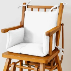 Coussin chaise haute coton bio blanc