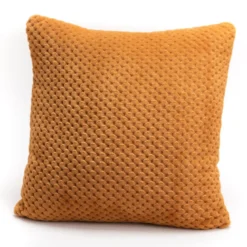 Coussin damier curry 40x40 cm Moutarde