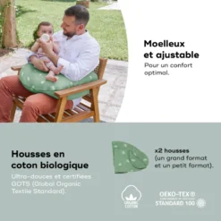 Coussin de grossesse b.love 2 en 1 green Vert