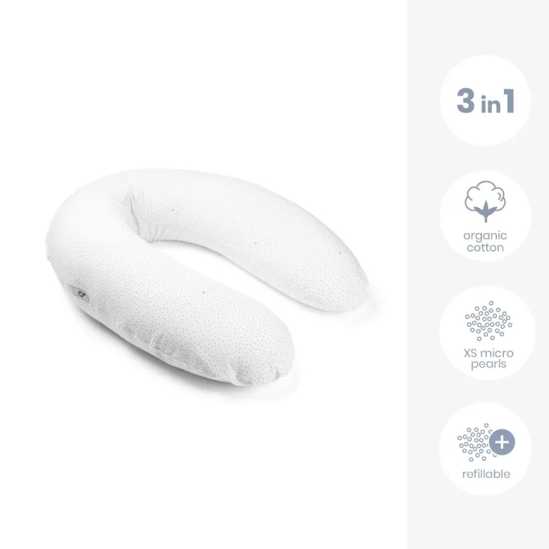 Coussin de grossesse buddy silver dots Blanc