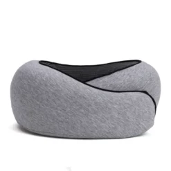 Coussin de voyage cervical ergonomique mousse mémoire de forme gris