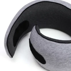 Coussin de voyage cervical ergonomique mousse mémoire de forme gris