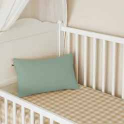 Coussin rectangle en coton bio vert Vert