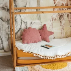 Coussins décoratifs en bouclé coquillage & étoile de mer lot de 2 rose