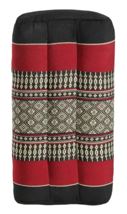 Coussin yoga kapok noir rouge Multicolore