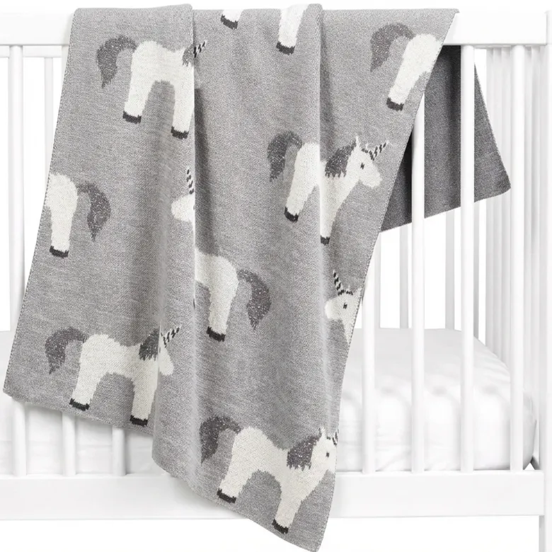 Couverture bébé coton bio licorne