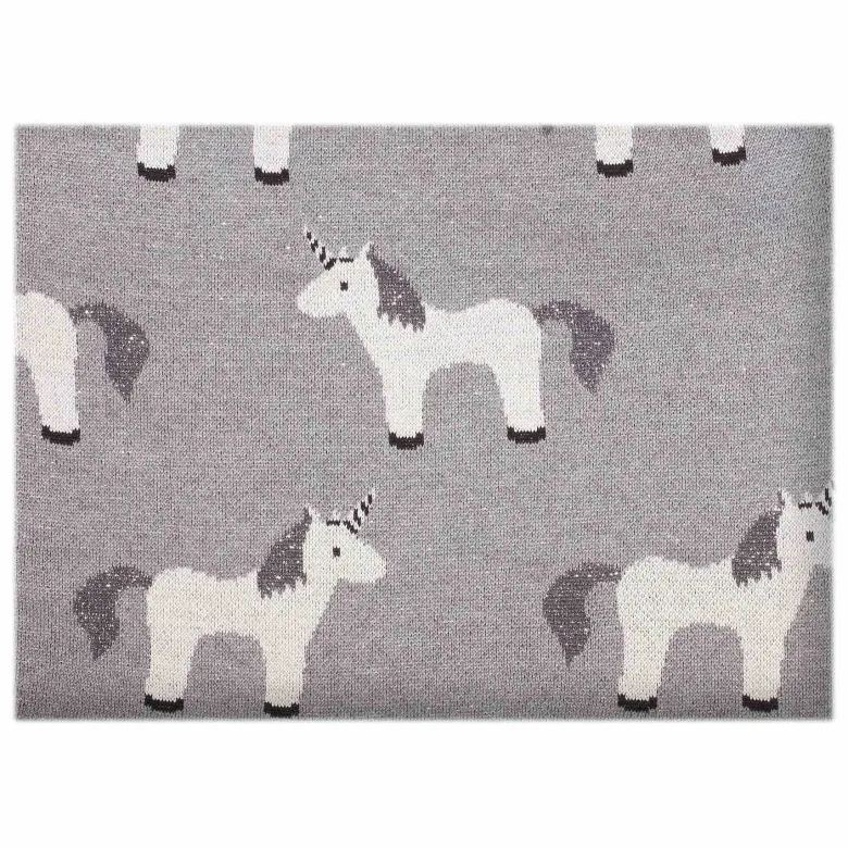 Couverture bébé coton bio licorne