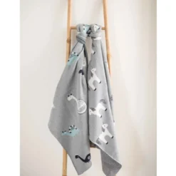 Couverture coton bio dino - 80 x 100 cm