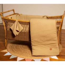 Couverture gaze de coton jeanne camel
