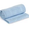 Couverture tricot de coton - bleu