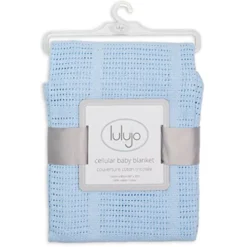 Couverture tricot de coton - bleu