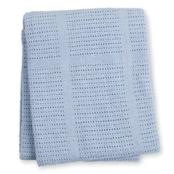 Couverture tricot de coton - bleu