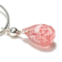 Créoles argent et quartz fraise