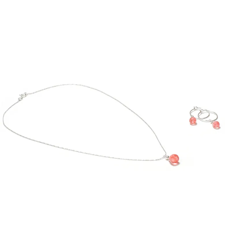Créoles argent et quartz fraise