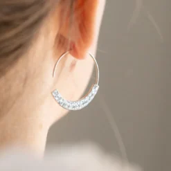 Créoles argent martelé