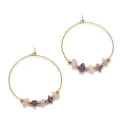 Créoles dorées et violettes