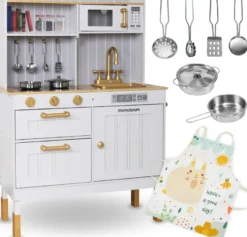 Cuisine enfant bois équipée +accessoires