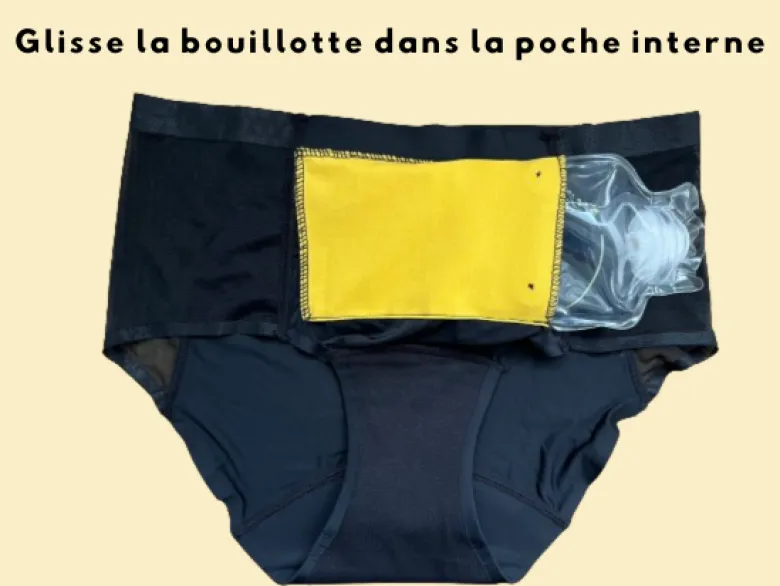 Culotte menstruelle bouillotte s or