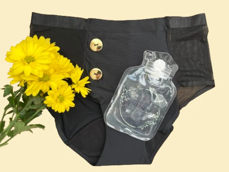 Culotte menstruelle bouillotte s or