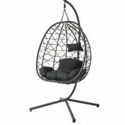 Cuzco fauteuil suspendu effet rotin noir