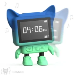 Dancing Clock réveil dansant personnalisable et rechargeable pour enfant MOB Bleu