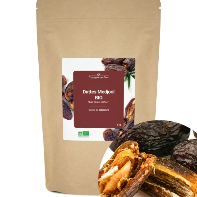 Dattes medjool bio - 1kg (avec noyau, séchées) - source de potassium