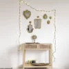 Déco murale cœur avec couronne ex-voto doré