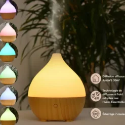 Diffuseur d'arôme leo + 4 huiles essentielles – bien-être & respiratoire