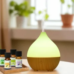 Diffuseur d'arôme leo + 4 huiles essentielles – bien-être & respiratoire