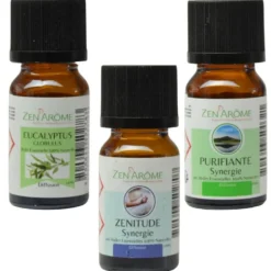 Diffuseur nébulisation bao + 3 huiles télétravail, pack aromathérapie focus