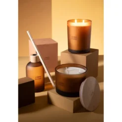 Diffuseur paraffine jaune h.35.5cm