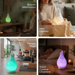 Diffuseur yangtsé en verre + 4 huiles essentielles indispensables
