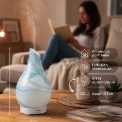 Diffuseur yangtsé en verre + 4 huiles essentielles indispensables
