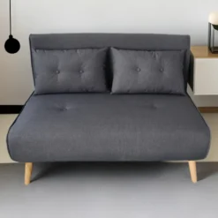 Doris canapé convertible en tissu gris foncé 2 places
