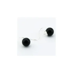 Dormeuses agate noire et argent