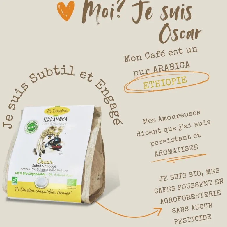 80 dosettes senseo® en café bio d'ethiopie