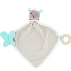 Doudou beige-motifs rose coton bio