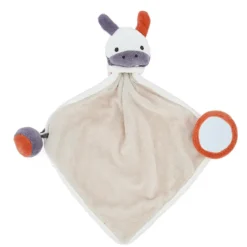 Doudou beige-motifs rose coton bio