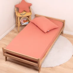 Drap housse gaze de coton uni