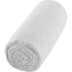 Drap housse gaze de coton uni - 60x120
