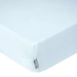 Drap housse gaze de coton uni - 60x120