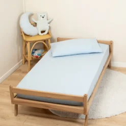 Drap housse gaze de coton uni - 60x120