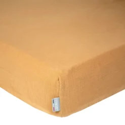 Drap housse gaze de coton uni - 60x120