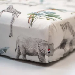 Drap-housse satin coton safari vert de